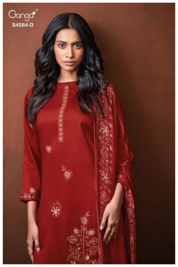 Ganga Fashion Feska S4584 Premium Cotton Suit S4584-D