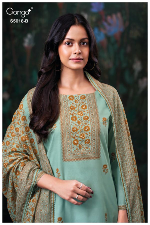 Ganga Fashion Grishya S5018 Premium Cotton Suit S5018-B