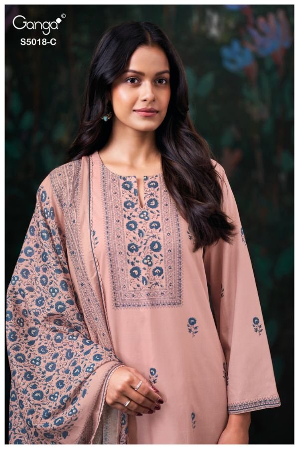 Ganga Fashion Grishya S5018 Premium Cotton Suit S5018-C