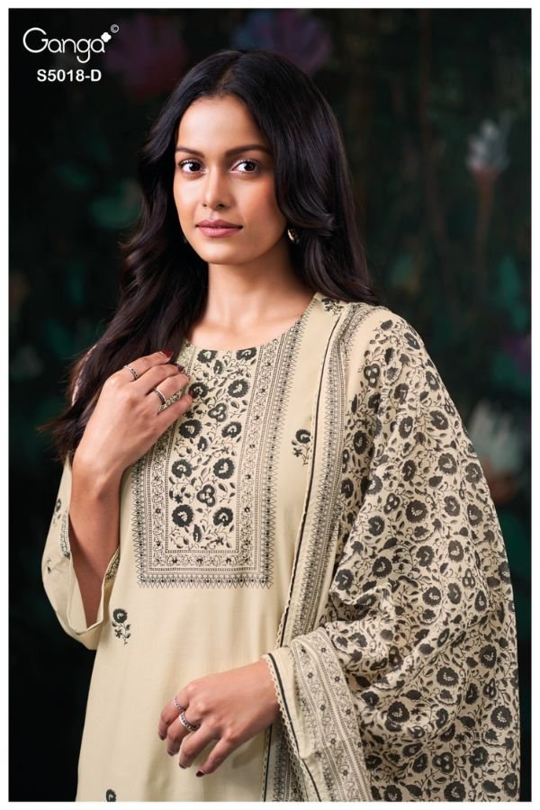 Ganga Fashion Grishya S5018 Premium Cotton Suit S5018-D