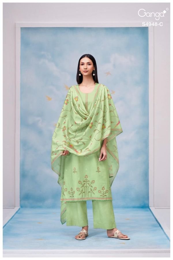 Ganga Fashion Grixa S4948 Premium Cotton Suit S4948-C