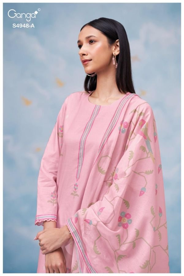 Ganga Fashion Grixa S4948 Premium Cotton Suit S4948-A
