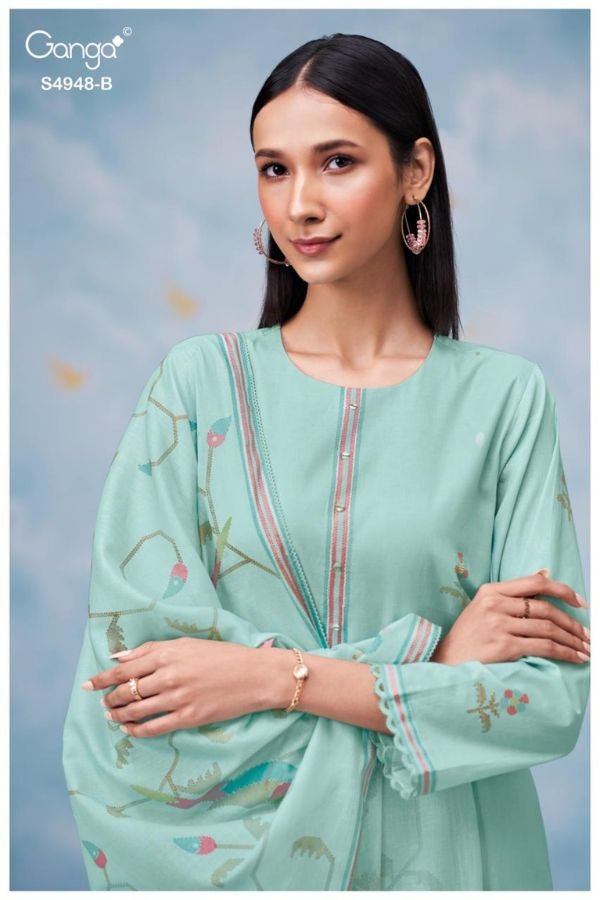 Ganga Fashion Grixa S4948 Premium Cotton Suit S4948-B