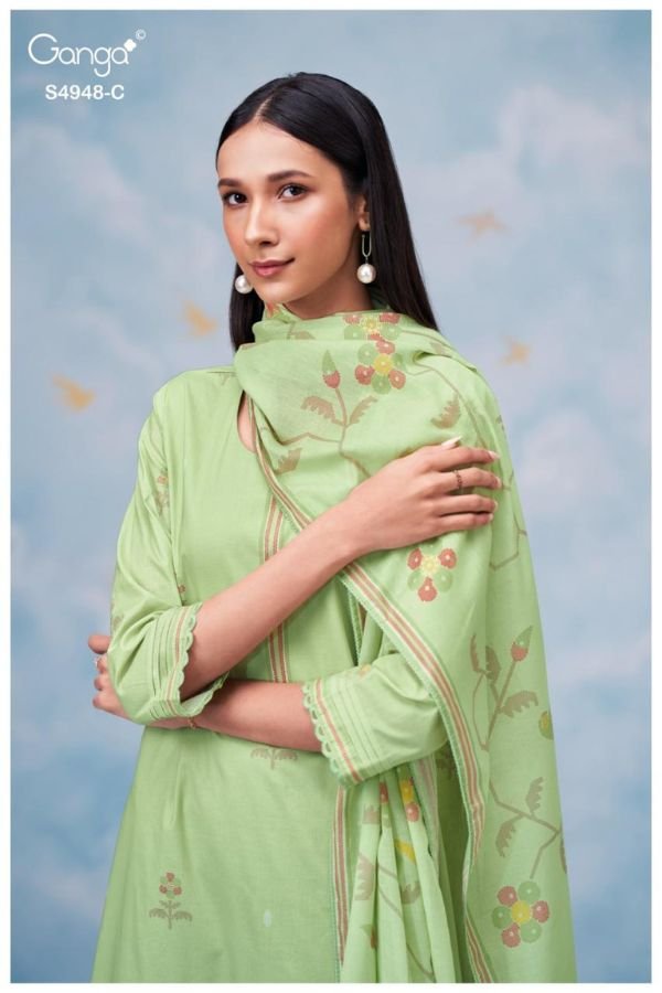 Ganga Fashion Grixa S4948 Premium Cotton Suit S4948-C