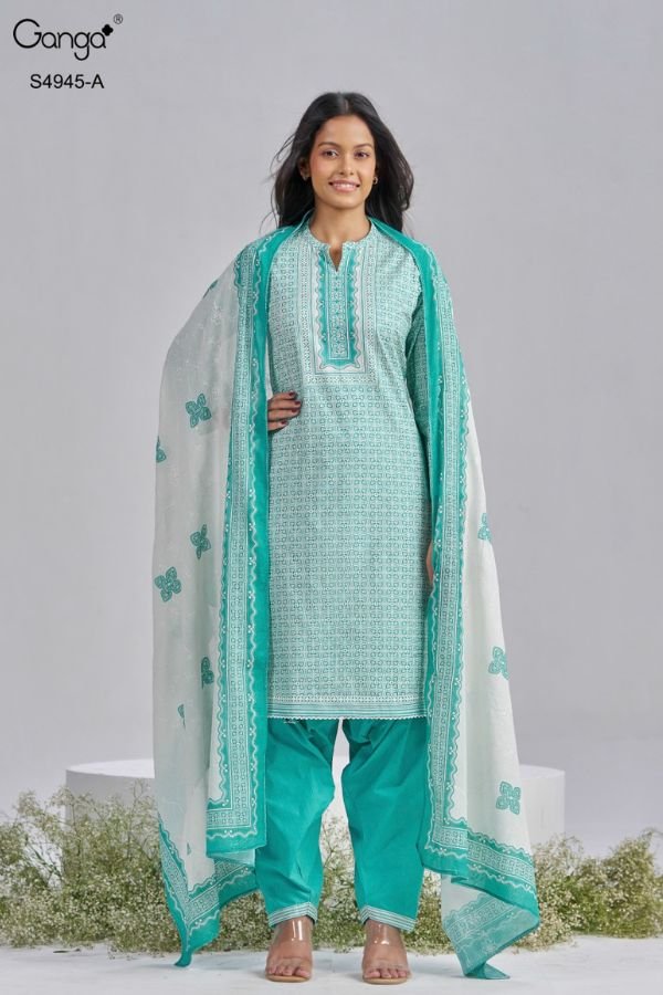 Ganga Fashion Hanima S4945 Premium Cotton Suit S4945-A