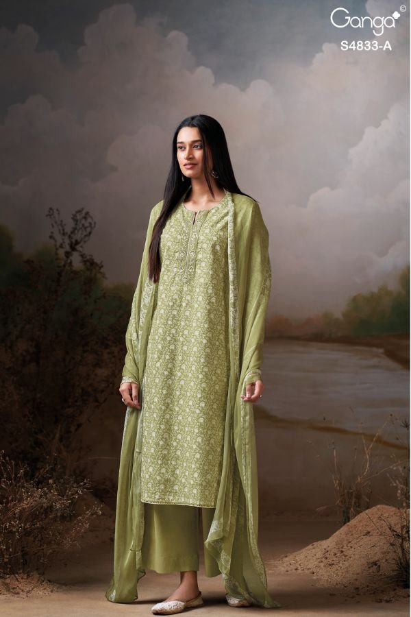 Ganga Fashion Ilyndra S4833 Premium Cotton Suit S4833-A