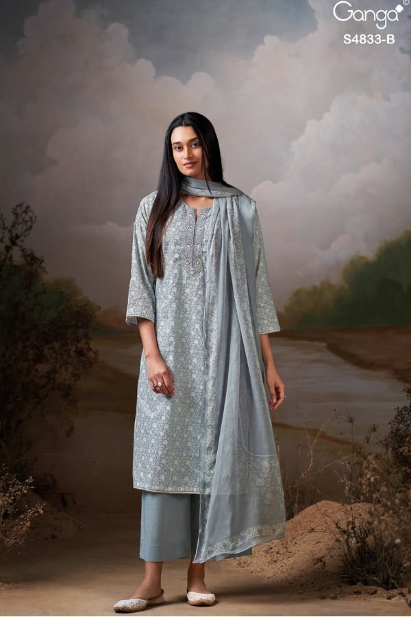 Ganga Fashion Ilyndra S4833 Premium Cotton Suit S4833-B