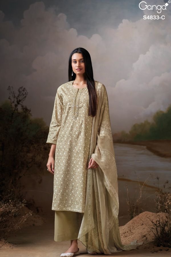 Ganga Fashion Ilyndra S4833 Premium Cotton Suit S4833-C