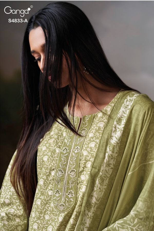 Ganga Fashion Ilyndra S4833 Premium Cotton Suit S4833-A