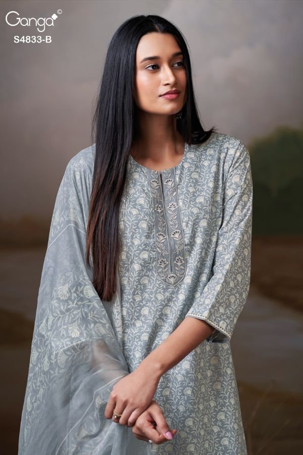 Ganga Fashion Ilyndra S4833 Premium Cotton Suit S4833-B
