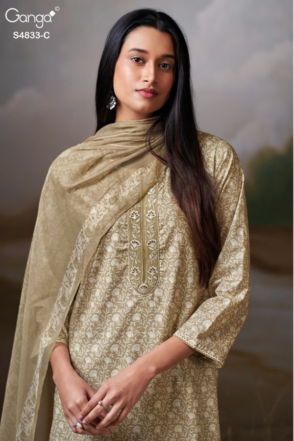 Ganga Fashion Ilyndra S4833 Premium Cotton Suit S4833-C