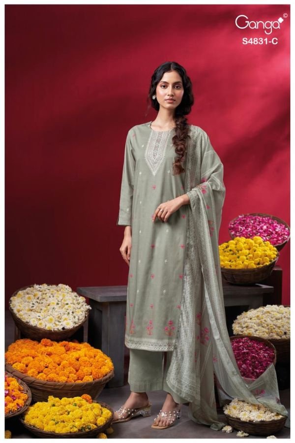 Ganga Fashion Iramika S4831 Premium Cotton Suit S4831-C