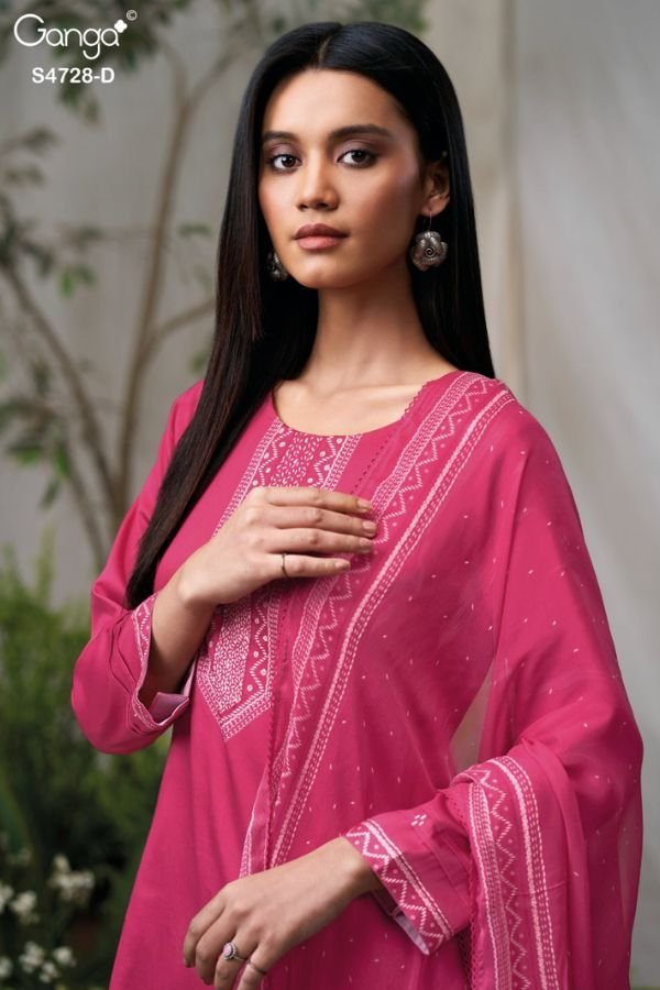 Ganga Fashion Jareesha S4728 Cotton Satin Suit S4728-D