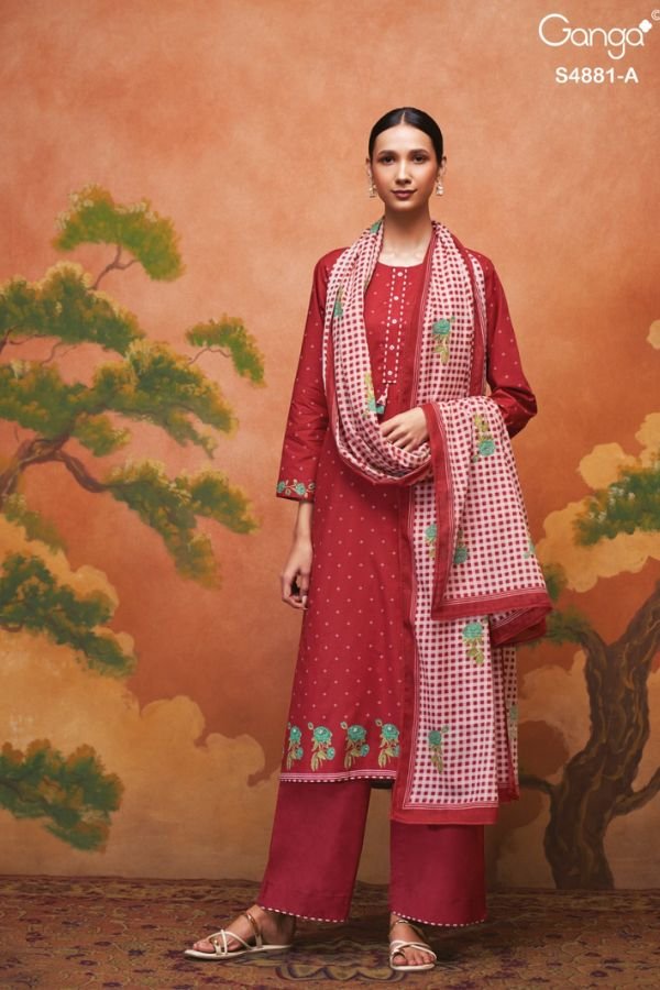 Ganga Fashion Kivika S4881 Premium Cotton Suit S4881-A