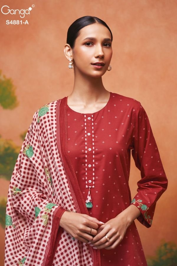 Ganga Fashion Kivika S4881 Premium Cotton Suit S4881-A