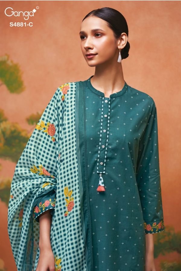 Ganga Fashion Kivika S4881 Premium Cotton Suit S4881-C