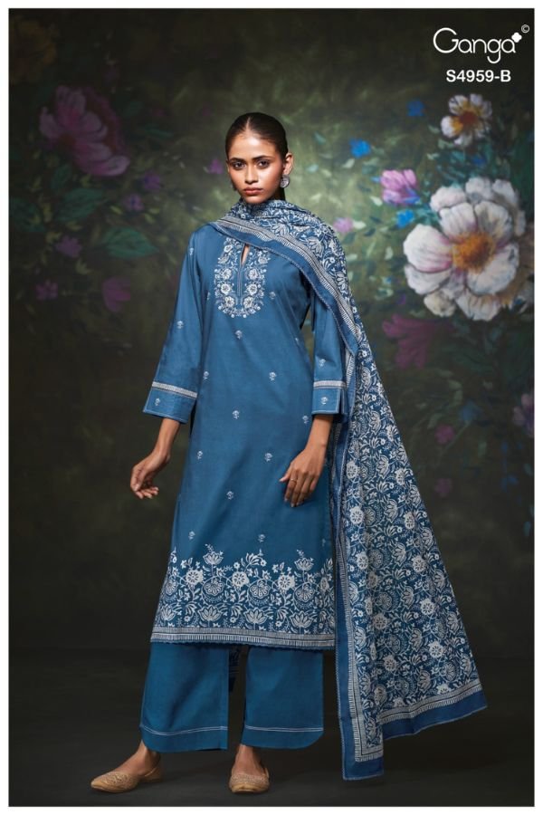 Ganga Fashion Kivira S4959 Premium Cotton Suit S4959-B