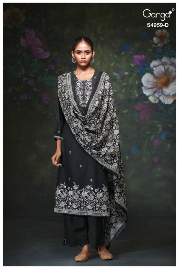 Ganga Fashion Kivira S4959 Premium Cotton Suit S4959-D