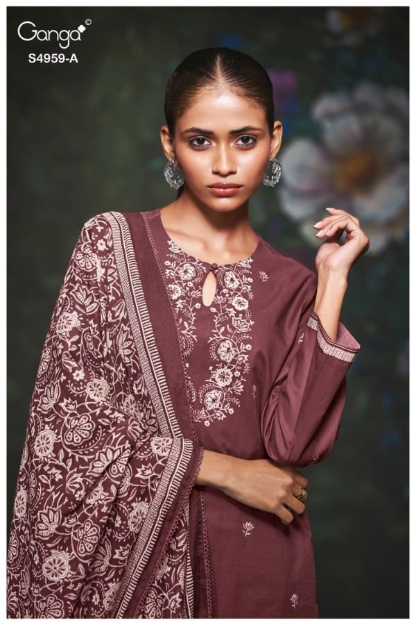 Ganga Fashion Kivira S4959 Premium Cotton Suit S4959-A