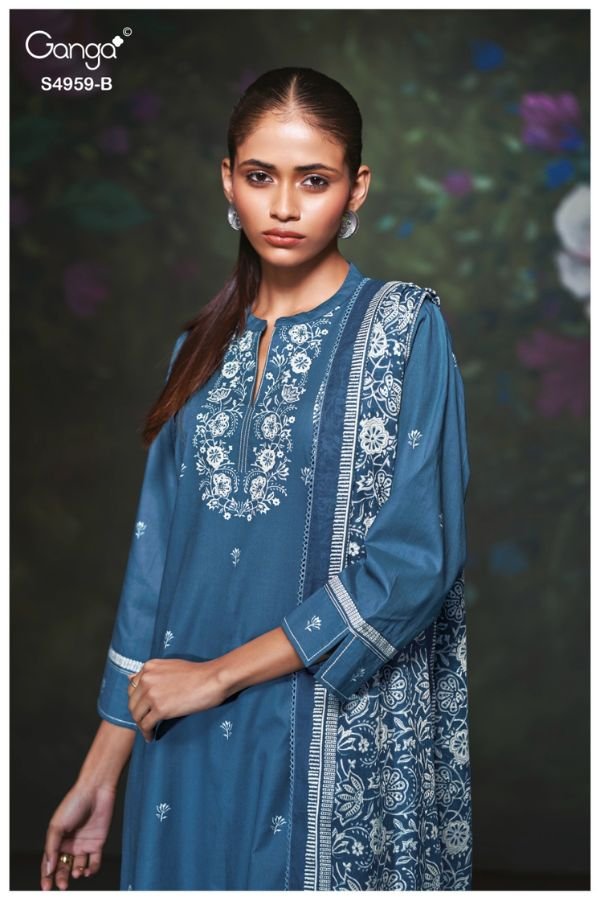 Ganga Fashion Kivira S4959 Premium Cotton Suit S4959-B