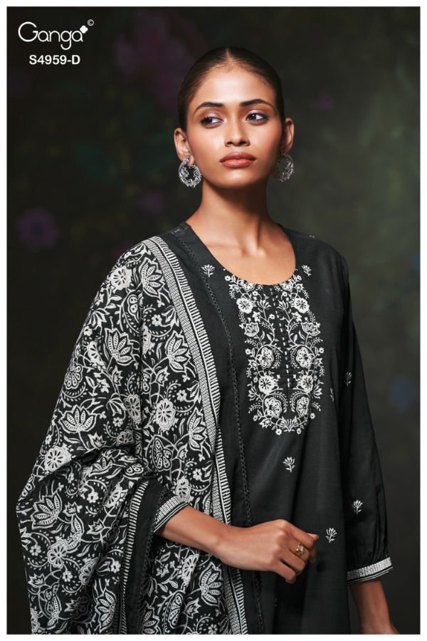 Ganga Fashion Kivira S4959 Premium Cotton Suit S4959-D