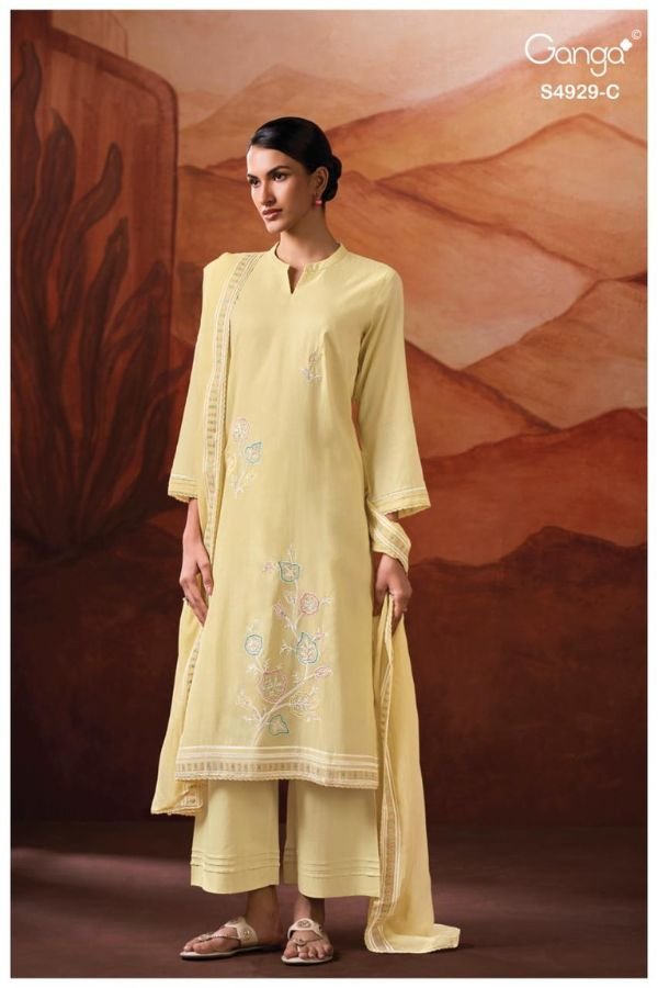 Ganga Fashion Kylisse S4929 Premium Pure Mul Suit S4929-C
