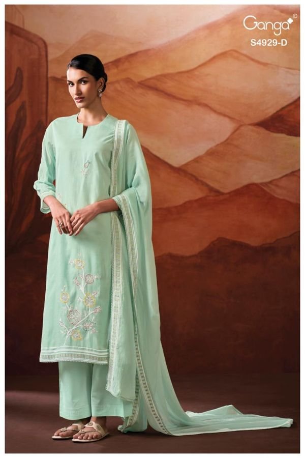 Ganga Fashion Kylisse S4929 Premium Pure Mul Suit S4929-D