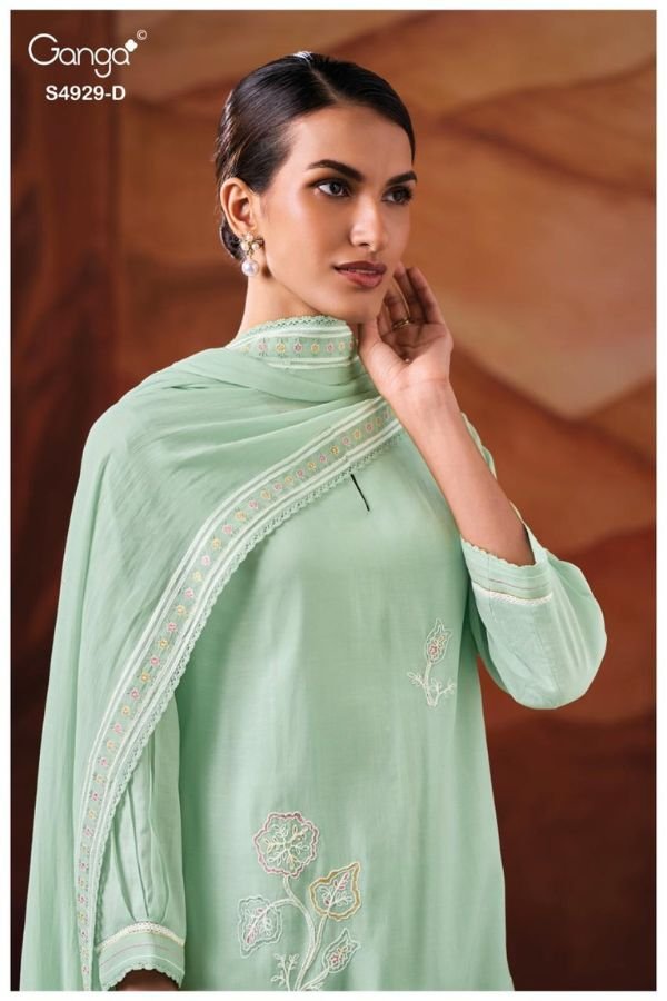 Ganga Fashion Kylisse S4929 Premium Pure Mul Suit S4929-D