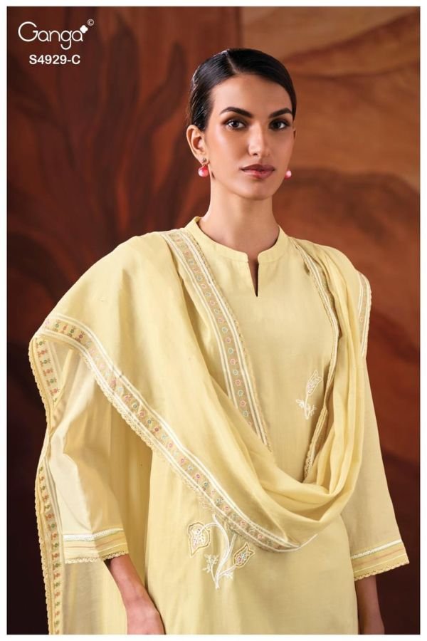 Ganga Fashion Kylisse S4929 Premium Pure Mul Suit S4929-C