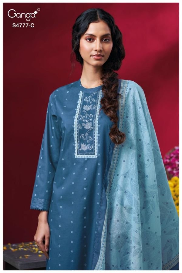 Ganga Fashion Lorael S4777 Premium Cotton Suit S4777-C