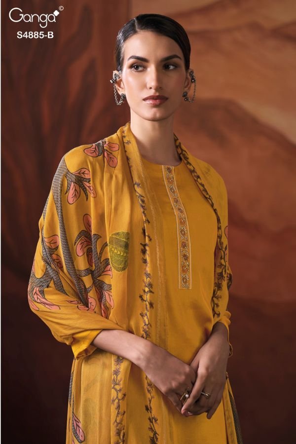 Ganga Fashion Lvissa S4885 Premium Cotton Satin Suit S4885-B