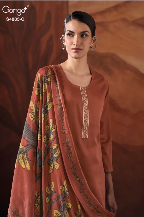 Ganga Fashion Lvissa S4885 Premium Cotton Satin Suit S4885-C
