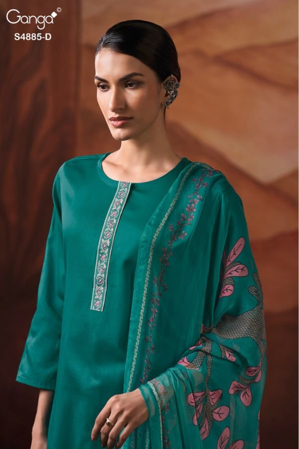 Ganga Fashion Lvissa S4885 Premium Cotton Satin Suit S4885-D