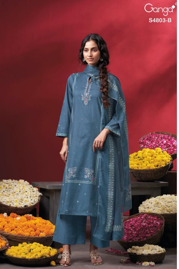 Ganga Fashion Nireya S4803 Premium Cotton Suit S4803-B