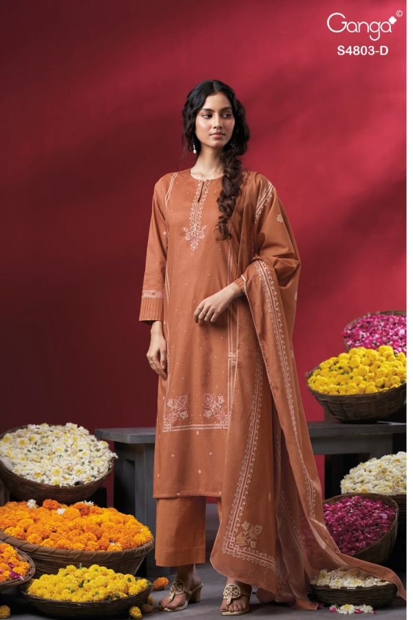 Ganga Fashion Nireya S4803 Premium Cotton Suit S4803-D