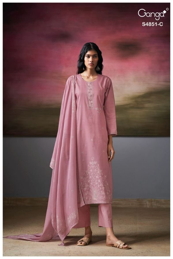 Ganga Fashion Pelyra S4851 Premium Cotton Suit S4851-C