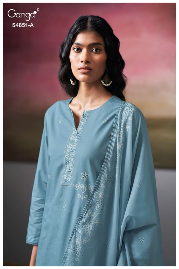 Ganga Fashion Pelyra S4851 Premium Cotton Suit S4851-A