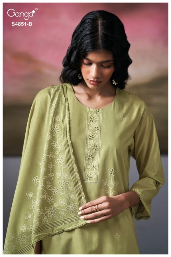Ganga Fashion Pelyra S4851 Premium Cotton Suit S4851-B