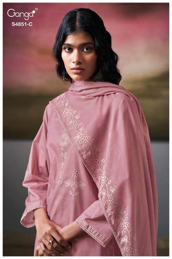 Ganga Fashion Pelyra S4851 Premium Cotton Suit S4851-C
