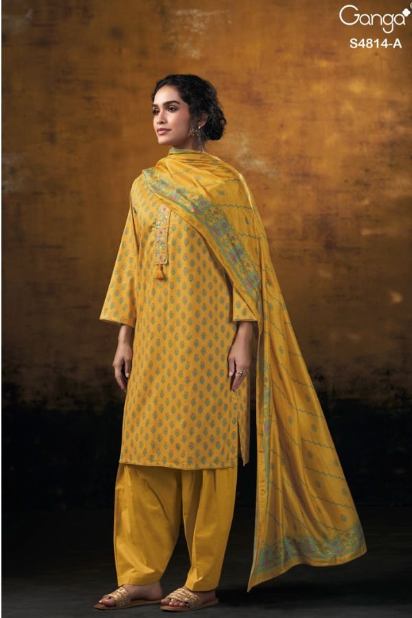 Ganga Fashion Sravanthi S4814 Premium Cotton Suit S4814-A
