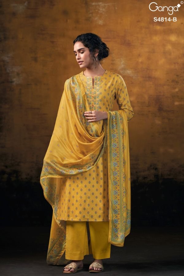 Ganga Fashion Sravanthi S4814 Premium Cotton Suit S4814-B