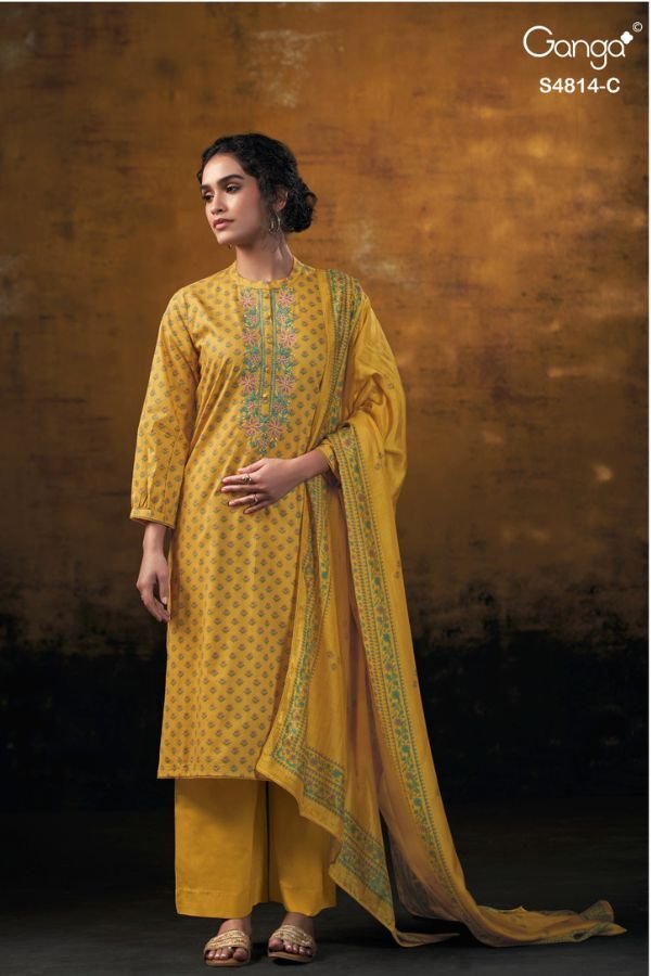 Ganga Fashion Sravanthi S4814 Premium Cotton Suit S4814-C