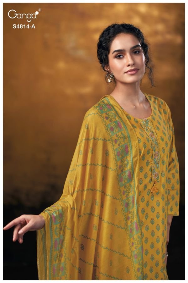 Ganga Fashion Sravanthi S4814 Premium Cotton Suit S4814-A