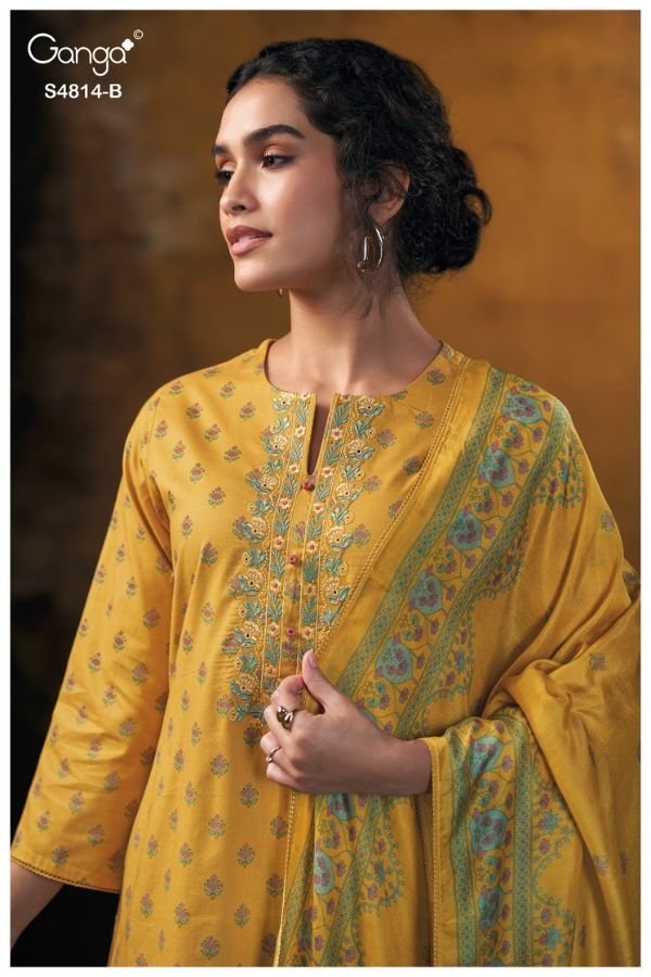 Ganga Fashion Sravanthi S4814 Premium Cotton Suit S4814-B