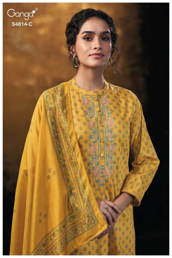 Ganga Fashion Sravanthi S4814 Premium Cotton Suit S4814-C