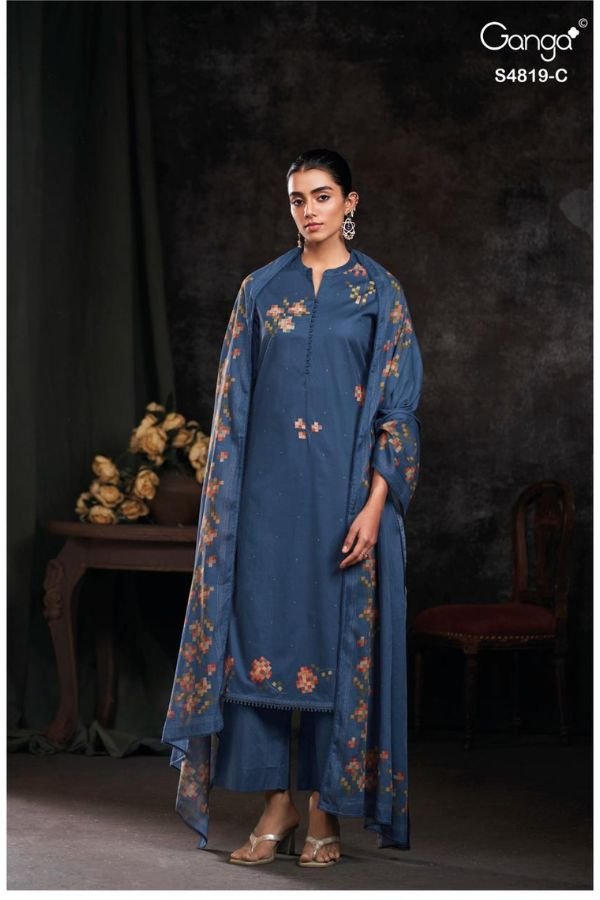 Ganga Fashion Tirzah S4819 Premium Cotton Suit S4819-C