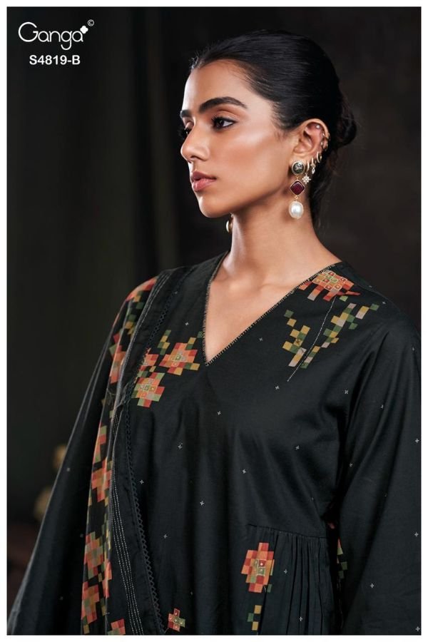Ganga Fashion Tirzah S4819 Premium Cotton Suit S4819-B