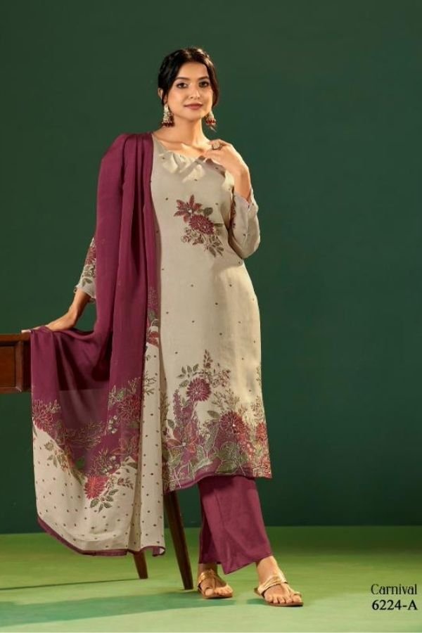 Glossy Simar Carnival Pure Lawn Cotton Ladies Suit 6224-A