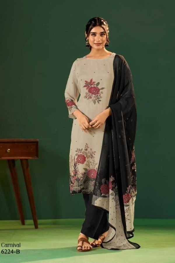 Glossy Simar Carnival Pure Lawn Cotton Ladies Suit 6224-B