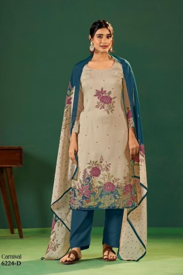 Glossy Simar Carnival Pure Lawn Cotton Ladies Suit 6224-D